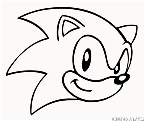 cara de sonic para colorear